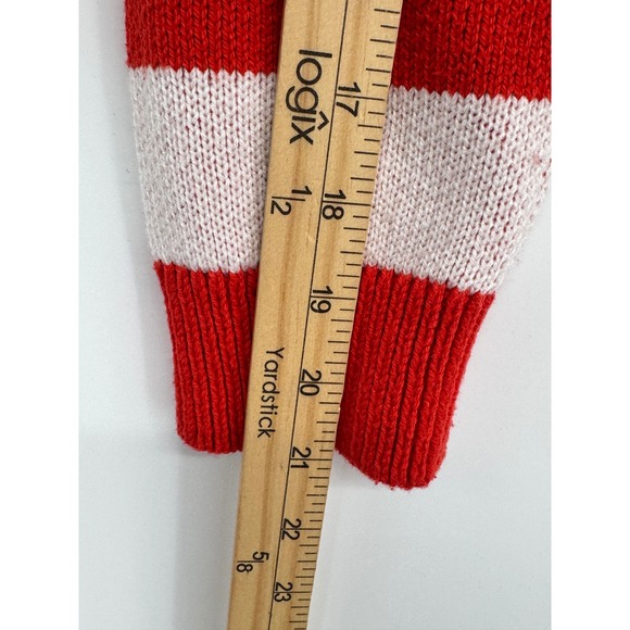 ZARA Sweater Women M Orange White Striped Cropped Academia Preppy Parsian Casual - Picture 5 of 9